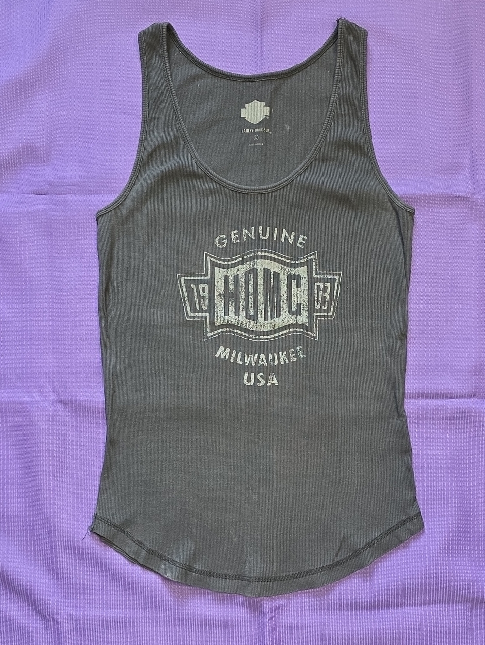Harley-Davidson Black Tank Top with Faded Gray Logo